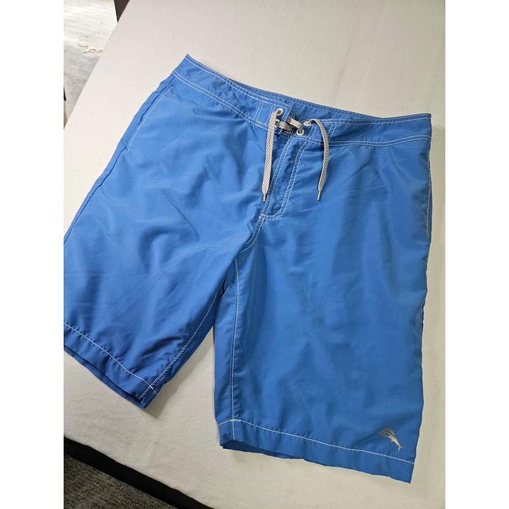 Tommy Bahama Board Shorts Mens 38 Blue Swim Trunks Relax Mesh Lined Marlin Logo